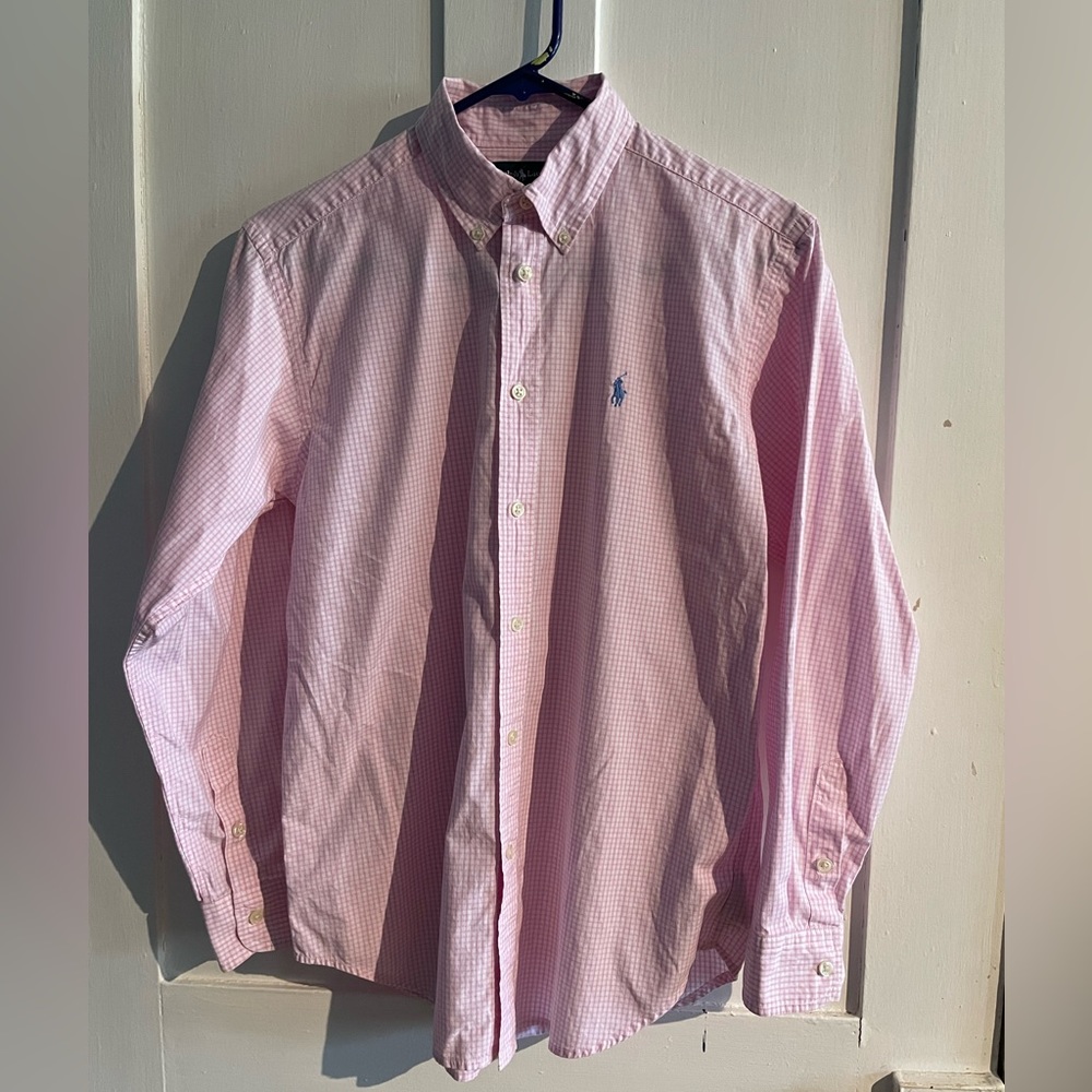 Boys Gingham Polo Long-sleeve  (20 yrs )